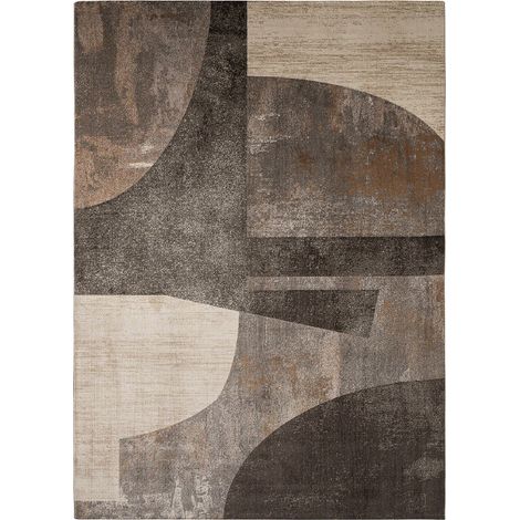 Tapis beige classique en polyester finition artisanale confortable - Beige camel naturel (1/5)