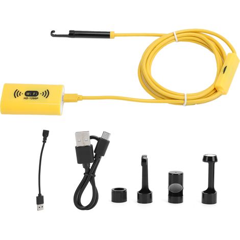 Endoscope sans fil 8mm HD 1200P IP68 étanche pour iOS/Android, caméra d'inspection 2m/6.6ft