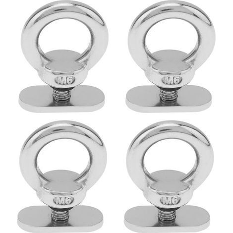 4 Pièces Boulons à oeil, D'boulon à Anneau en Acier Inoxydable 304, Ecrou a Oeil M6, Écrous à Oeil, Anneaux de Levage, Boulon à Oeil pour Les Accessoires de Levage et Raccord de Corde (1/4)