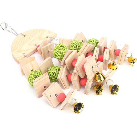 Jouets à mâcher pour perroquets, jeu de construction pour perroquets avec ficelle à ronger, boules de rotin et perles colorées (1/5)
