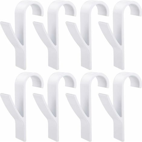 Juego de 8 ganchos para radiador, toallero, plástico blanco, para baño