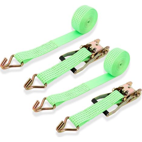 2er Set Spanngurte mit Ratsche und Haken, 6m, 50mm, 3000kg Bruchlast (1/5)