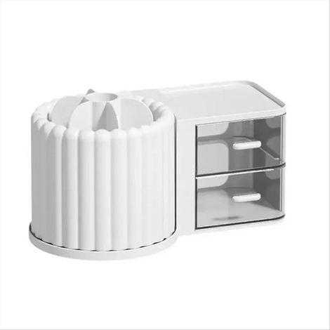 Tiroir boîte de rangement cosmétique grande capacité organiseur maquillage blanc (1/5)