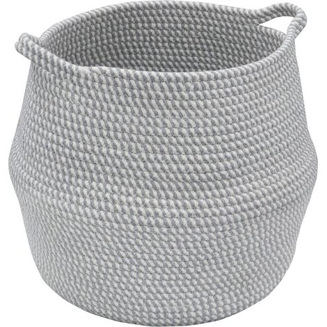 Edison Round Belly Cotton Rope Storage, Large, Grey (1/4)