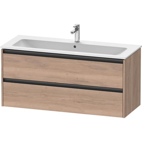 Duravit Ketho.2 Waschtischunterbau wandhängend, 2 Schubkästen,