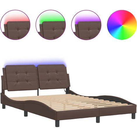 Maison Exclusive - Giroletto con LED senza Materasso Zadar Marrone 120x200 cm