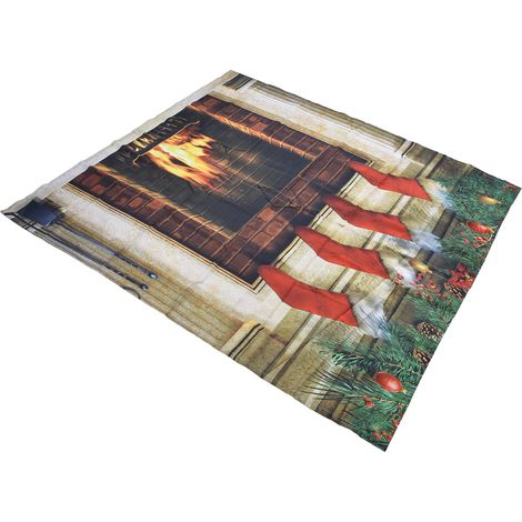 Rideaux de Noël imprimés classiques sur le thème traditionnel de l'hiver, pour chambre et salon, 150 x 166 cm, Noël 21 (1/5)