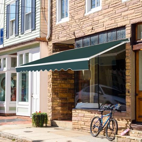 Costway – Store banne rétractable 3 x 2,5 m – Tissu polyester résistant aux UV et à l'eau – Cadre aluminium avec inclinaison réglable 5-35° – Pour balcons et patios (1/5)