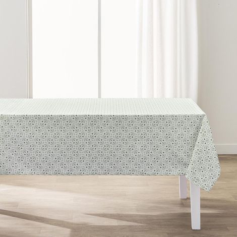 Nappe Antitache Imprimé "Opaline" 145x240cm Vert Sauge