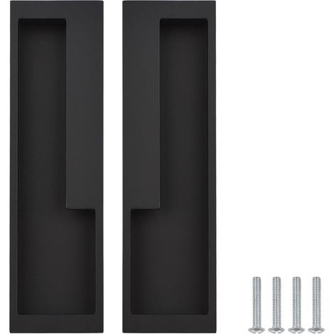 Maniglie per porte scorrevoli in lega di alluminio da 7,87 pollici, confezione da 2, maniglie semplici e moderne per cassetti, armadi, guardaroba, armadietti, maniglie per porte, nero opaco (1/5)