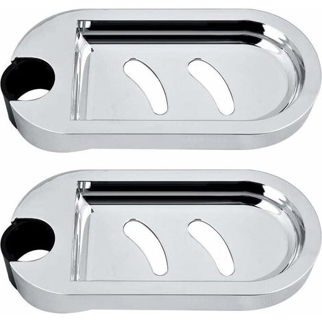 2x Porte-savon pour barre de douche murale, plateau réglable, diamètre 25 mm