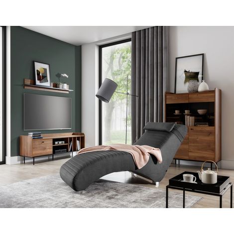 Relaxliege Liege Sessel ABRAMO in Stoff Lisbon Schwarz (1/5)