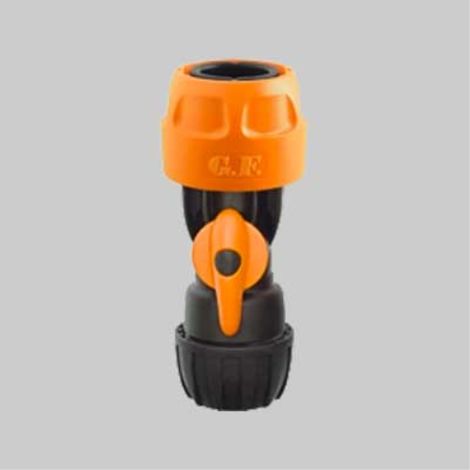 Raccordo portagomma rapido g.f. con rubinetto 3/4" G.F. (1/2)