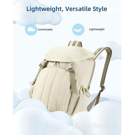 Sac à dos matelassé imperméable pour ordinateur portable femme, de voyage large ouverture léger (1/5)
