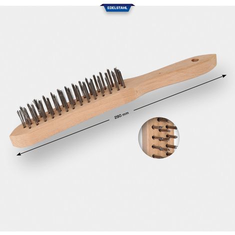 BRILLIANT TOOLS Edelstahl-Handdrahtbürste 3-reihig 290mm - BT706003 (1/5)
