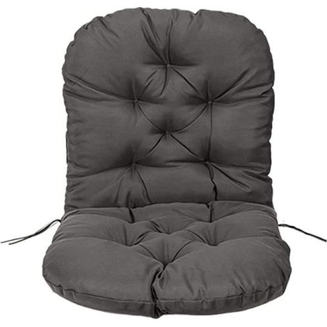 Coussin pour Fauteuil à Bascule - Coussin de rechange pour fauteuil à bascule pivotant en sergé doux, épais et solide - Gris foncé (1/4)