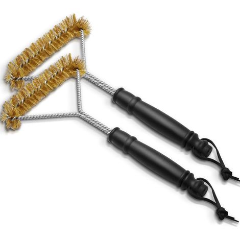 Brosse Barbecue 30,5 cm Brosse Laiton Barbecue Brosse Nettoyage Barbecue Triangulaire Brosse Metallique Barbecue Brosse Grille Barbecue