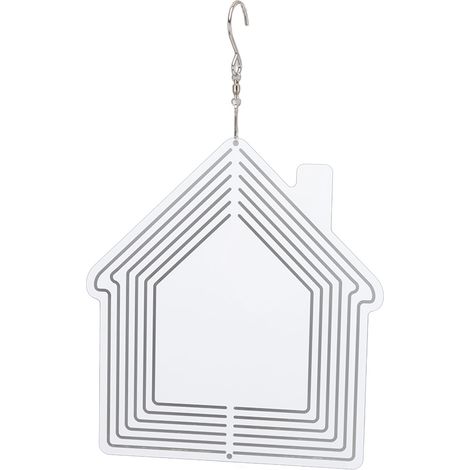 Carillon éolien vierge à suspendre, en métal, pour sublimation, jardin ou maison (200 x 182 x 1 mm). (1/5)