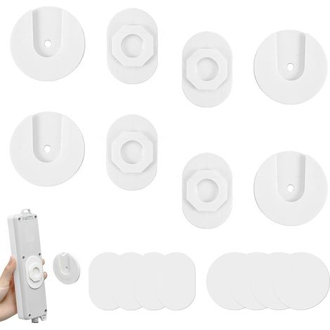 4 Pièces Support de Douille sans Poinçon Fixation de Multiprise AutoAdhésif Support Multiprise Murale Autocollant pour Organiser Les Prises, Routeur WiFi (1/5)