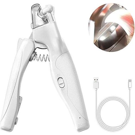 Coupe-ongles pour chats et chiens avec lumière LED, kit professionnel et sécurisé comprenant un récupérateur d'ongles et une lime. (1/5)