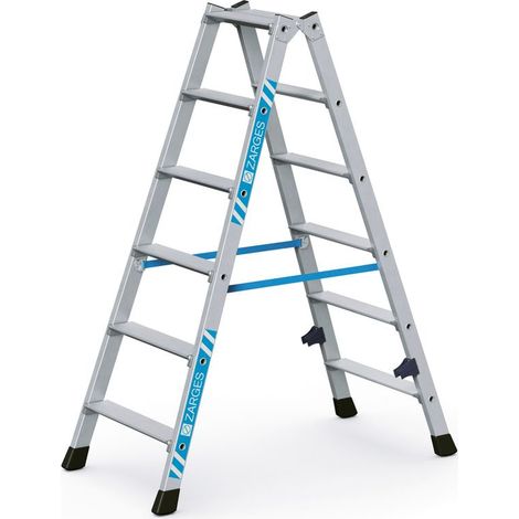 Stufenstehleiter 2x6 Stufen Aluminium ZARGES (1/4)
