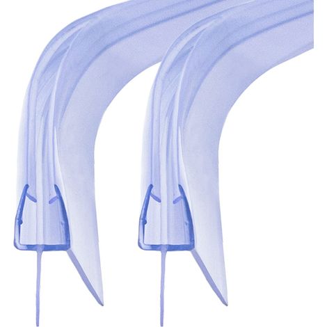 Joint de douche incurvé, 2 x 90 cm, rond, quart de cercle, épaisseur du verre : 5 mm, 6 mm, joint de rechange, pour cabine de douche, déflecteur d'eau, protection (1/5)