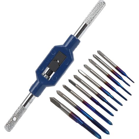 Kit de taraudage manuel pour machine à tarauder, foret et filetage, acier au tungstène bleui, fournitures industrielles (1/5)
