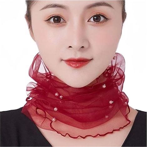 Cache-cou en mousseline de soie pour femme, protection UV, design doux et léger pour le visage, le cou et la tête, contrôle de l'exposition au soleil (1/5)
