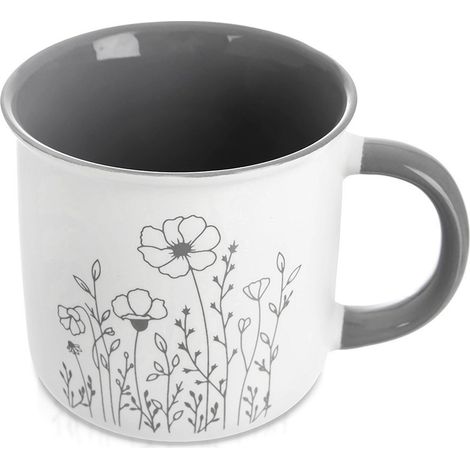 Mug en porcelaine blanche classique pour café, thé, 400 ml