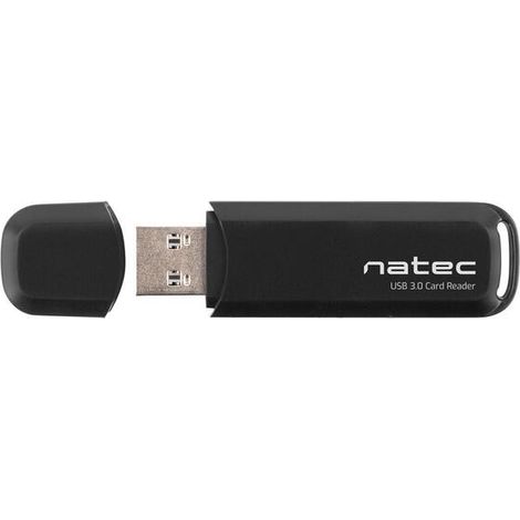 Lector de tarjetas SD/MicroSD USB 3.0 Natec Scarab 2, color negro (1/4)