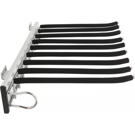 Appendiabiti estensibile, appendiabiti, 9 sciarpe, asta appendiabiti, pantaloni estensibili per armadio da 48 cm (montaggio sul lato sinistro) (1/5)