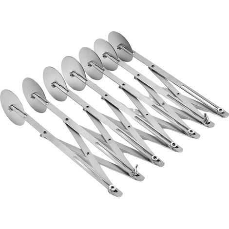 Cortador de pizza de acero inoxidable de 7 ruedas con cortador de masa ajustable para pasteles, pizza, pasta, tartas y galletas – herramienta de cocina y repostería (1/5)