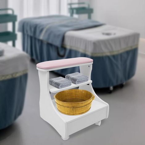 Repose-pieds Pédicure Manucure Funiture Chariot Bain de pieds Avec Quatre Roues (1/5)