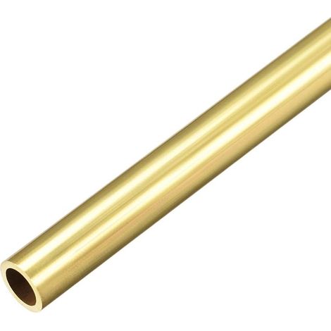 sourcing map Brass Tube Round 300mm Length 9mm External Diameter 1mm Wall Thickness Seamless Straight Pipe (1/4)