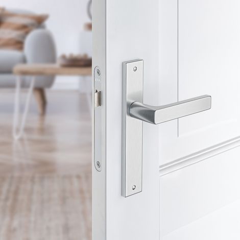 AXA Türbeschlagset für Innentüren - Edge Riga - Türgriff aus Aluminium - Türgriff mit Schutzschild (1/5)