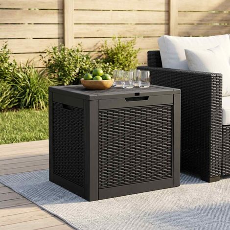 vidaXL Boîte de stockage de jardin noir 55,5x43x53 cm polypropylène (1/5)