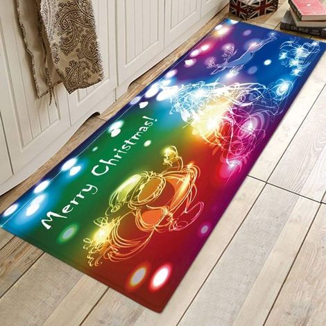Weihnachtsteppich – Rechteckig – 3D-gedruckter Weihnachtsmann, Rentier, Weihnachtsbaum, Schneemann – Rutschfest – Weicher Flanell – 40 x 120 cm oder 60 x 180 cm (1/5)