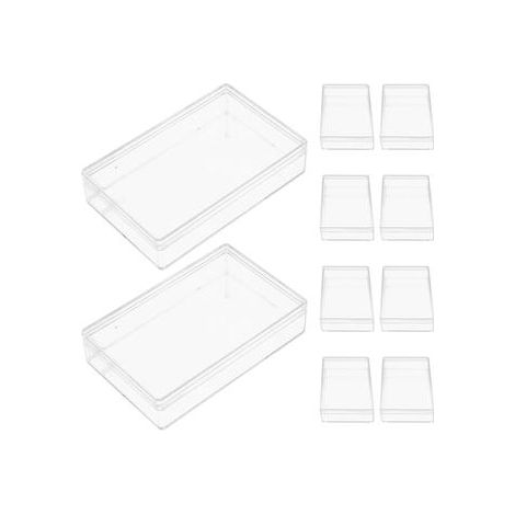 12 durchsichtige Aufbewahrungsboxen mit Deckel, rechteckige, durchsichtige Boxen für Pralinen