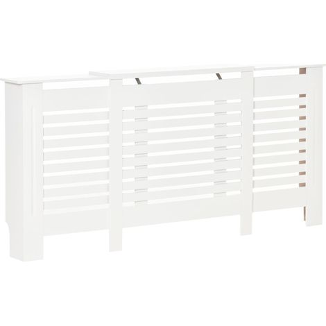 Copritermosifone Allungabile 140-202x19x82,5 cm in MDF Bianco