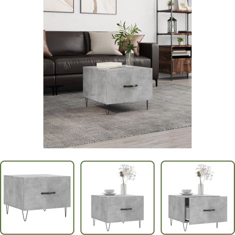 Table basse gris béton - Table basse gris béton 50x50x40 cm bois d'ingénierie (1/5)