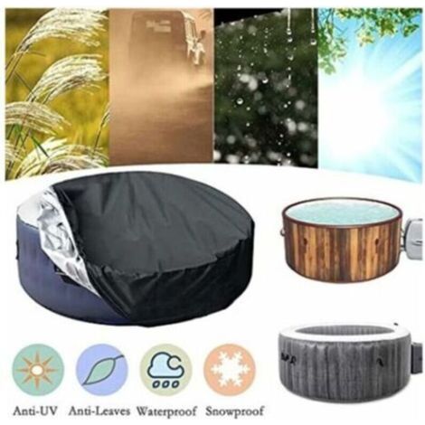Housse de protection ronde pour spa 210 x 30 cm Tissu Oxford 210D imperméable Résistante aux UV et aux intempéries