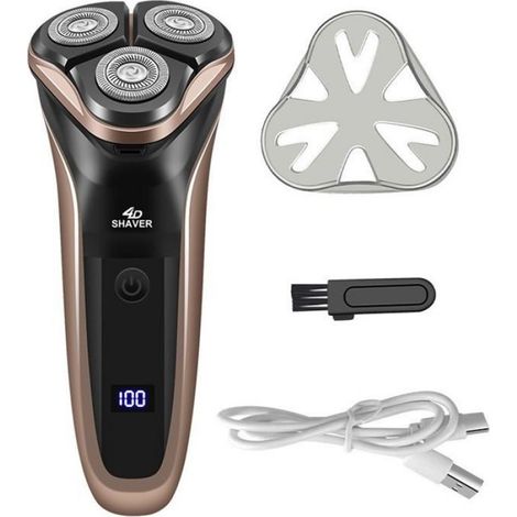 Beaute bien-etre rasoir rotatif 3 têtes rasoir 4w - TepidBee - 5v usb 500-800mah lcd affichage numérique rasoir double anneau flot (1/3)