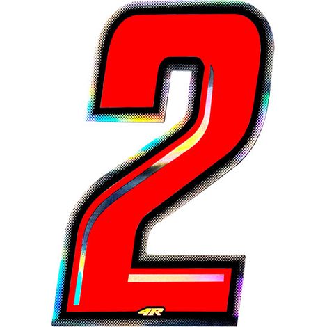 Numeri Slim Olografici, Rosso, 100 mm - Numeri: 2