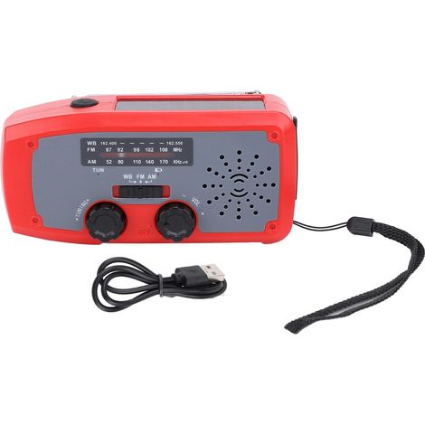 Radio de Manivelle d'urgence avec Lampe Poche LED AM FM NOAA USB (1/5)