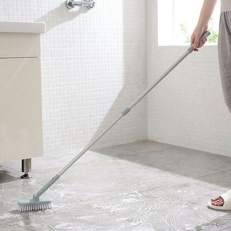 Brosse De Nettoyage Sol - Manche Télescopique En Aluminium 61,5-98 cm - Pour Salle De Bain Baignoire Carrelage Cuisine Patio - 2 en 1 Grattoir Et Brosse - 1 pièce (1/5)