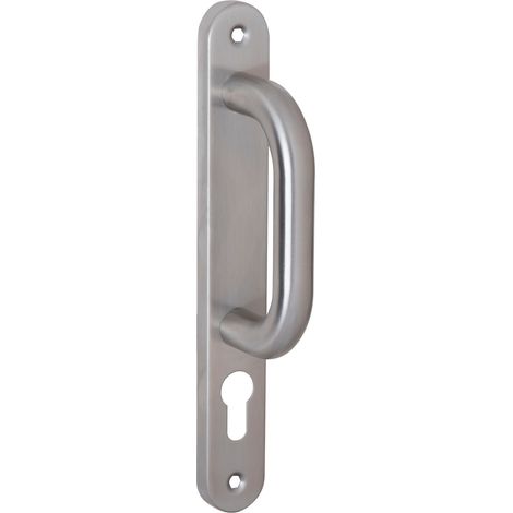 Manillón puerta entrada acero inox placa estrecha modelo 604 235mm (1/2)