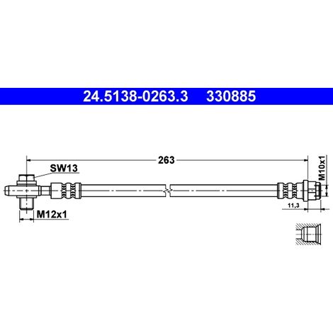 Flexible de frein ATE 24.5138-0263.3 AUDI 8E0 611 775 H 8E0 611 775 N