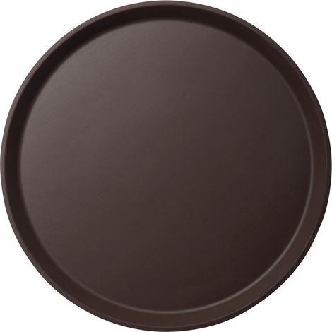 Plateau rond Camtread rebord élevé - antidérapant - Ø 40.5 cm - Brun - Lot de 12 - Cambro