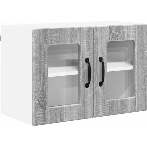 Maison Exclusive - Mobile in vetro da parete PORTO Grigio Sonoma 60 x 31 x 40 cm (1/5)