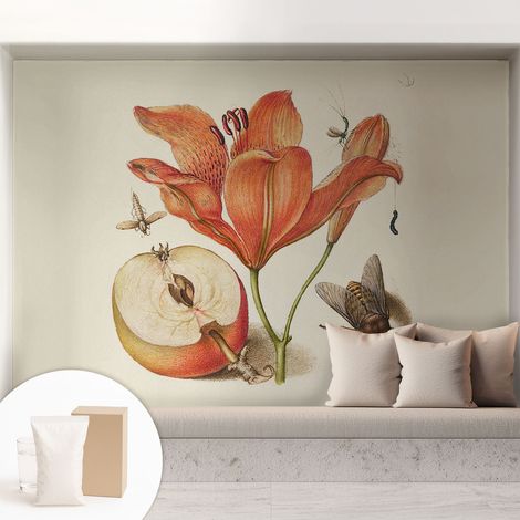 Papier peint intissé décoratif pour salon chambre et cuisine Facile à poser avec colle Illustration botanique 208x146 cm (1/5)
